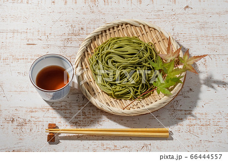 新鮮茶そば Newly made raw soba Japanese foods 新鮮茶そば Newly made raw soba Japanese foods 66444557