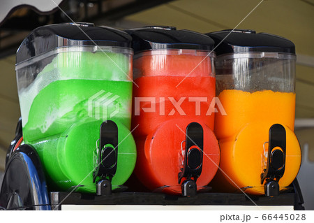 Colorful slush ice smoothies in machine 66445028