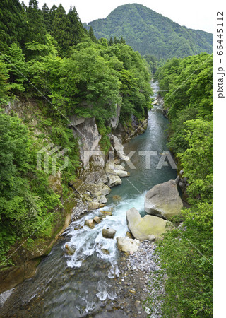 手取峡谷　不老峡　不老橋から見た眺め（石川県白山市） 66445112