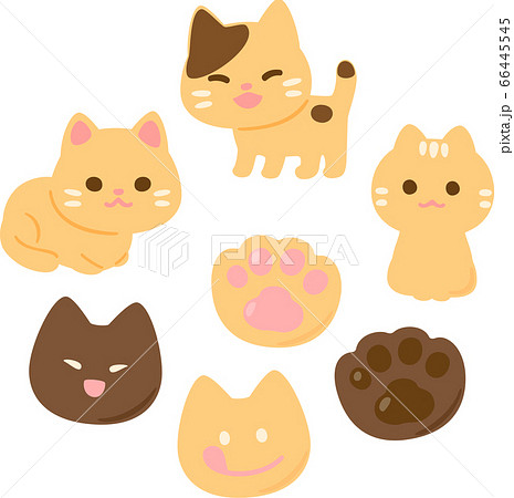 猫の型抜きクッキーのイラスト素材