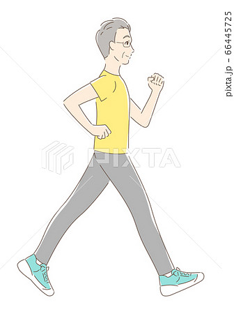 ウォーキングする男性 66445725