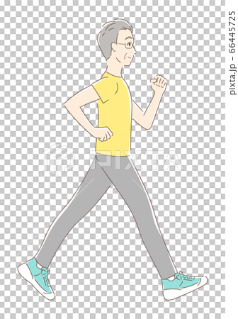 ウォーキングする男性 66445725