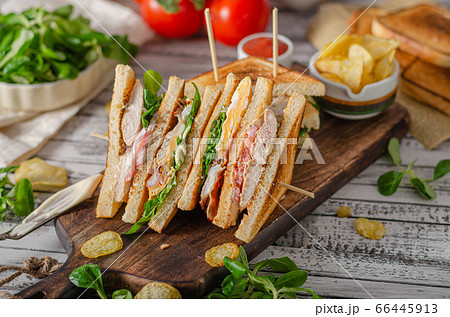 Delicious homemade club sandwich Delicious homemade club sandwich 66445913