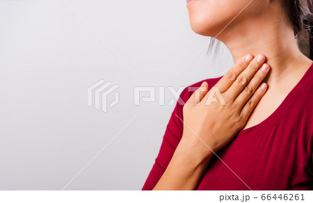 Asian beautiful woman itching her scratching her 66446261