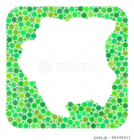 Map of Suriname - Dotted Mosaic with Hole 66446411