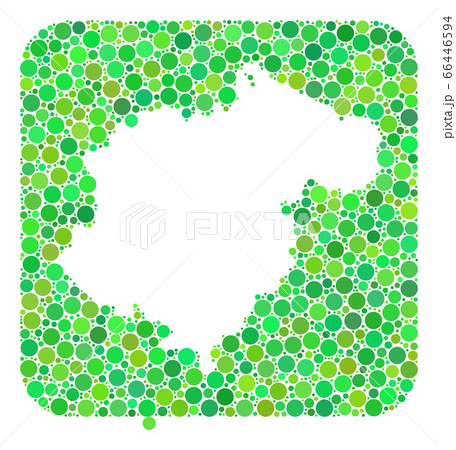 Map of Teruel Province - Dotted Mosaic with Subtracted Space 66446594
