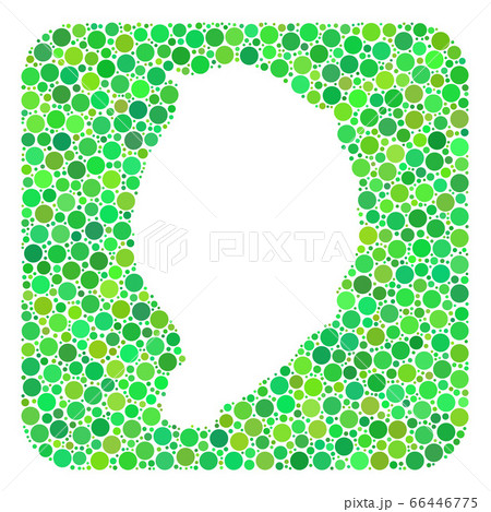 Map of Corvo Island - Dotted Mosaic with Hole 66446775