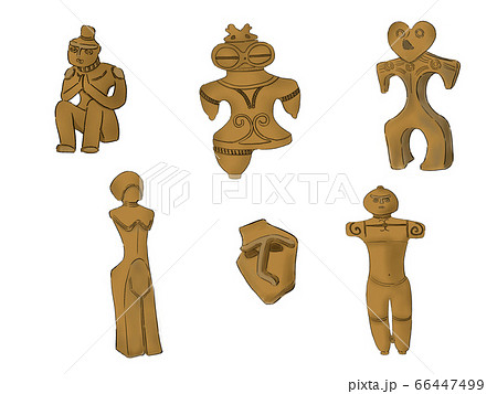 土偶 セットイラスト 土偶 セットイラスト 66447499
