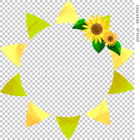 ひまわりのデコレーション付きのフラッグガーランドのリース、フレーム 66447665