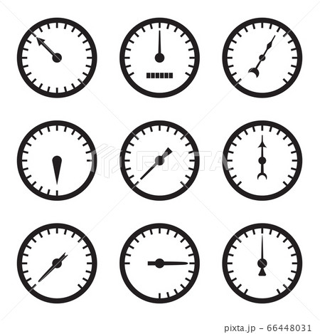 Set of black meter icons. Vector illustration Set of black meter icons. Vector illustration 66448031