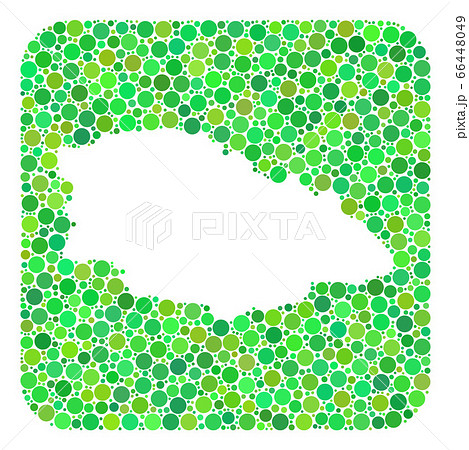 Map of Gozo Island - Dotted Collage with Subtracted Space 66448049