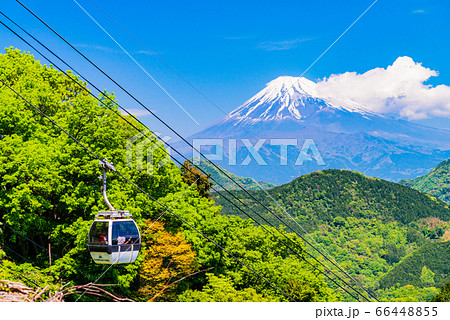 （静岡県）伊豆の国パノラマパーク・ロープウェイと富士山 66448855