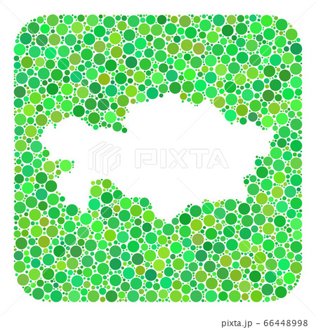 Map of Kazakhstan - Dotted Mosaic with Hole 66448998