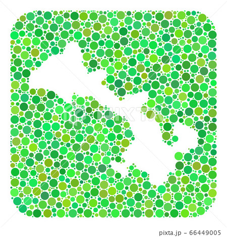 Map of Gansu Province - Dotted Mosaic with Subtracted Space 66449005