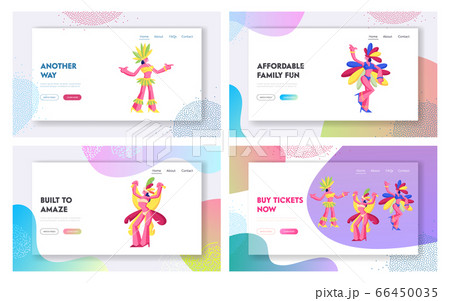 Brazilian Carnival Samba Dancers Website Landing Page. Women Wearing Festival Costumes and Bikini with Feathers Brazilian Carnival Samba Dancers Website Landing Page. Women Wearing Festival Costumes and Bikini with Feathers 66450035