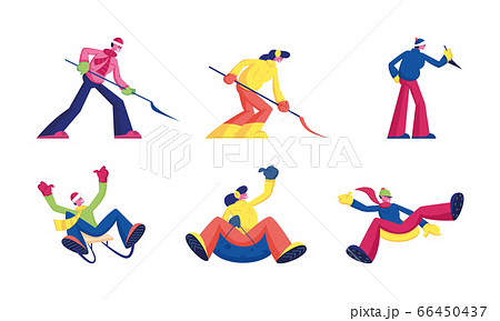 Winter Time Holidays Spare Time Set. Happy People Leisure Outdoor Activities Riding Downhill by Sleds and Tubing. Cleaning Snow on Street Have Fun at Wintertime Day. Cartoon Flat Vector Illustration Winter Time Holidays Spare Time Set. Happy People Leisure Outdoor Activities Riding Downhill by Sleds and Tubing. Cleaning Snow on Street Have Fun at Wintertime Day. Cartoon Flat Vector Illustration 66450437