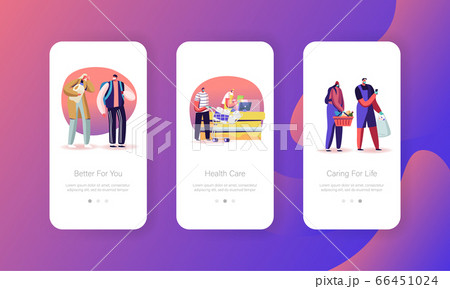 Coronavirus Lockdown Preventive Measures Mobile App Page Onboard Screen Template. People Characters Coronavirus Lockdown Preventive Measures Mobile App Page Onboard Screen Template. People Characters 66451024