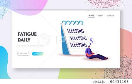 Fatigue, Procrastination, Overwork Burnout Symptom Landing Page Template. Lazy or Tired Overload Character 66451163