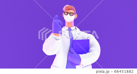 3D cartoon character medical doctor 66451882