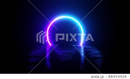 Neon Circle in the Dark - Abstract 3D rendering Neon Circle in the Dark - Abstract 3D rendering 66454426