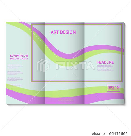 Soft colorful light green and violet lines vector background template. Flyer, cover, banner design. Trendy vector abstract shapes lines for presentations and posters. 66455662