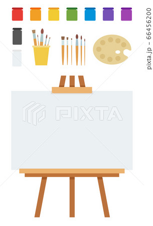 Art Easel with Colors, Brushes and Color Palette 1339719 Vector Art at  Vecteezy