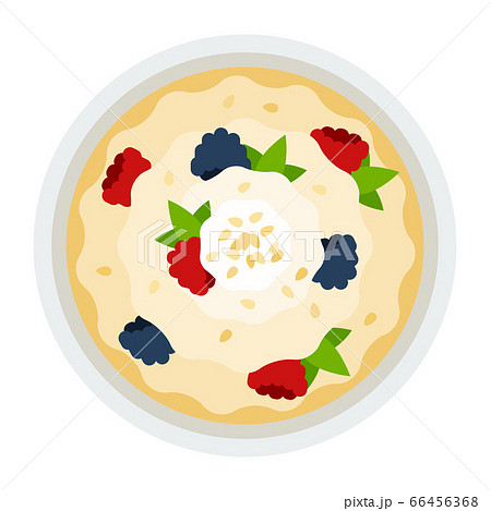 Bowl of corn porridge for breakfast vector icon flat isolated 66456368