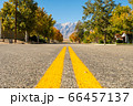 View of an empty street with Black Mountain in the background in Independence, California, USA 66457137