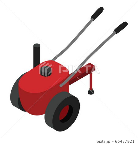 Walk-behind tractor icon, isometric style 66457921