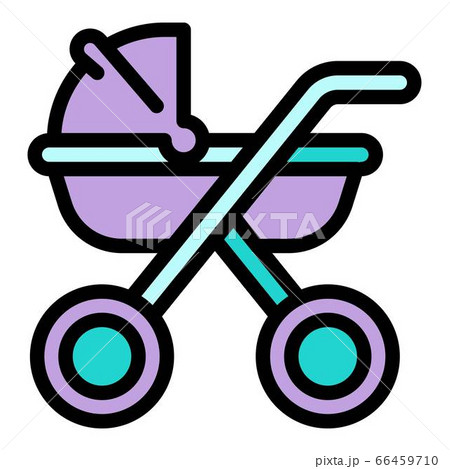 Family baby pram icon, outline style 66459710