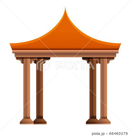 Asian gazebo icon, cartoon style 66460379