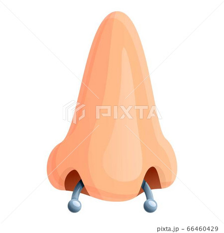 Fashion nose piercing icon, cartoon style Fashion nose piercing icon, cartoon style 66460429