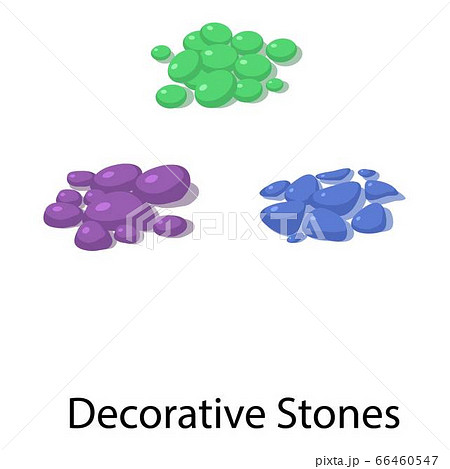 Aquarium decorative stones icon, isometric style Aquarium decorative stones icon, isometric style 66460547