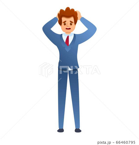 Scared entrepreneur icon, cartoon style 66460795