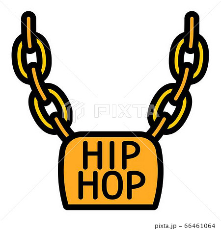 Hiphop necklace icon, outline style 66461064