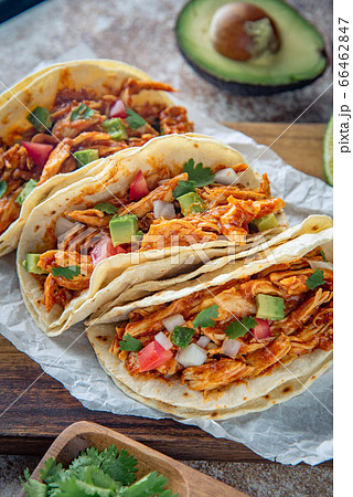 mexican shredded chicken tacos with ingredients mexican shredded chicken tacos with ingredients 66462847