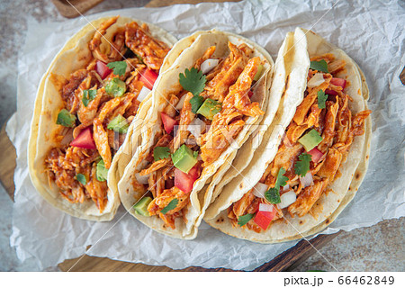 mexican shredded chicken tacos with ingredients mexican shredded chicken tacos with ingredients 66462849