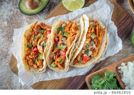 mexican shredded chicken tacos with ingredients mexican shredded chicken tacos with ingredients 66462850