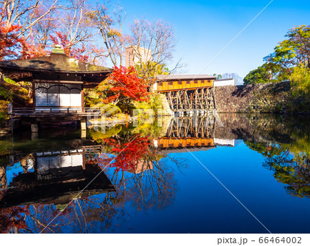 和歌山城の御橋廊下と鳶魚閣の写真素材