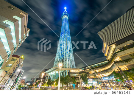 東京スカイツリー　医療関係者等応援のブルーライトアップ 66465142