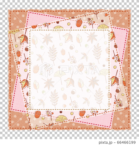拼布圖案模式框架背景材料文本空間秋天的落葉 66466199