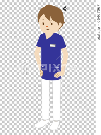 医療従事者 放射線技師 のイラスト 怒っている姿 のイラスト素材