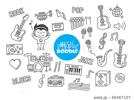Music Kawaii Doodleのイラスト素材