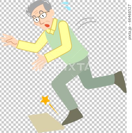 つまずくシニア男性のイラスト素材