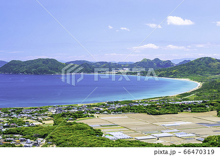 立石山から見た糸島の美しい風景　幣の浜　福岡県糸島市 66470319