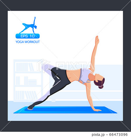 Yoga workout. Women doing yoga exercises.  Vector Illustration. 66473096
