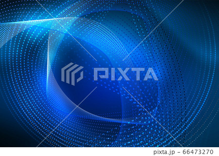 Abstract particles, wave background, neon motion techno design 66473270