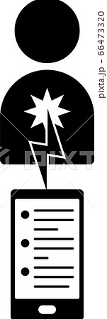スマホからの電波でダメージを受ける人物を描いたSNS誹謗中傷イメージ 66473320