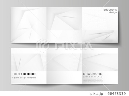 Vector layout of square cover design templates for trifold brochure, flyer, magazine, cover design, book design, brochure cover. Halftone effect decoration with dots. Dotted pop art pattern decoration 66473339