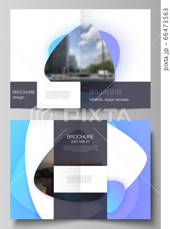 Vector layout of two A4 format modern cover mockups design templates for bifold brochure, magazine, flyer, booklet. Blue color gradient abstract dynamic shapes, colorful geometric template design. Vector layout of two A4 format modern cover mockups design templates for bifold brochure, magazine, flyer, booklet. Blue color gradient abstract dynamic shapes, colorful geometric template design. 66473563